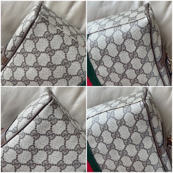 Authenticated Vintage Gucci Ophidia Web Monogram Canvas Leather Shoulder Bag - Picture 4 of 16